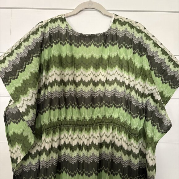 Davi & Dani Green Wavy Knit Design, Tie Waist Dress,Flowy Sleeve SZ X-Large Boho - Picture 7 of 13